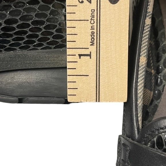 Aquatalia Snakeskin Embossed Leather Penny Loafers Driving Mocs Black Size 6 - Picture 10 of 11